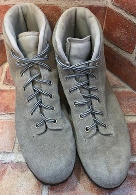 VINTAGE La Dolomite Boots 6.5 Shoes Brown Leather Made in Italy Vibram Sole 