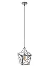 Normandy 1-Light Galvanized and White Oak Wood Accents Mini Pendant