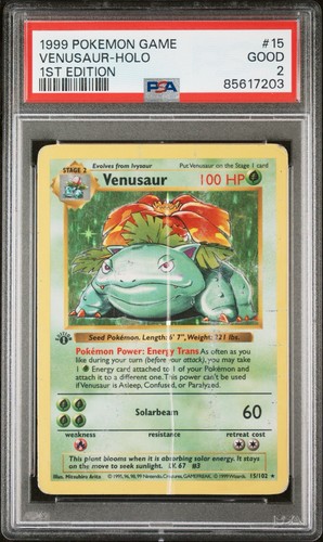 Venusaur (1st Edition) graded PSA 2 for sale on eBay