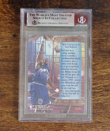 1996-97 Fleer Metal Karl Malone Precious Metal BGS 8.5 Subs 9.5/9/9/8 Not PSA - Picture 2 of 2