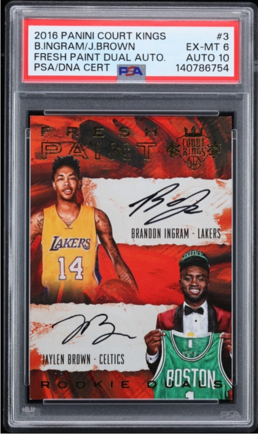 2016 Court Kings Fresh Paint Brandon Ingram Jaylen Brown Dual Rookie Auto /50