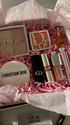 Dior Makeup Set - highlighters Palette, Blush, Lipstick & Lip Gloss and blush