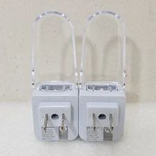 2x LED Wall Plug in Night Light - Auto On Off - Dusk to Dawn Sensor 3000K Color