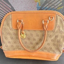 Dooney Bourke Tan Brown Monogram Zip Satchel Top Handle, Medium, Strap
