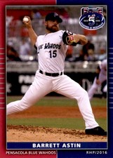 2016 Pensacola Blue Wahoos Grandstand 2 Barrett Astin Forrest City Arkansas Card