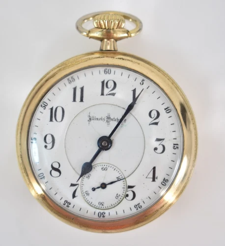 Antique Illinois Watch Co Bunn Pocket Watch 1504308 17j, RUNS!