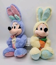 2019 DISNEY Store EASTER MINNIE MICKEY MOUSE Bunny 15" inch Plush Like NEW