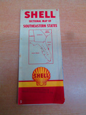 Vtg 1951 Southeastern United States Shell Oil Road Map