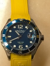 Orologio nuovo da uomo Paul Picot Commodore 300 sub giallo e blu