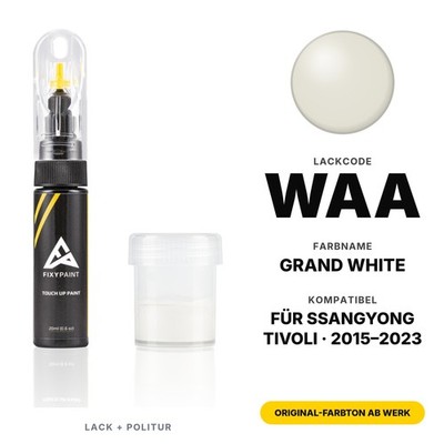 Lackstift Für SsangYong Tivoli WAA Grand White Kit Kratzer und Steinschlag