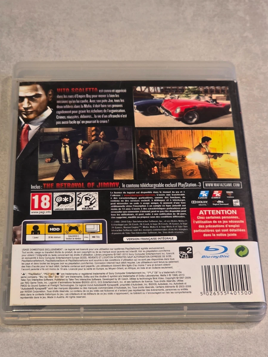 MAFIA II 2 SONY PLAYSTATION 3 PS3