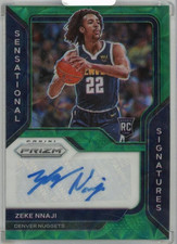 2020-21 Panini Prizm Zeke Nnaji Sensational Green Choice Prizm Auto 8/8