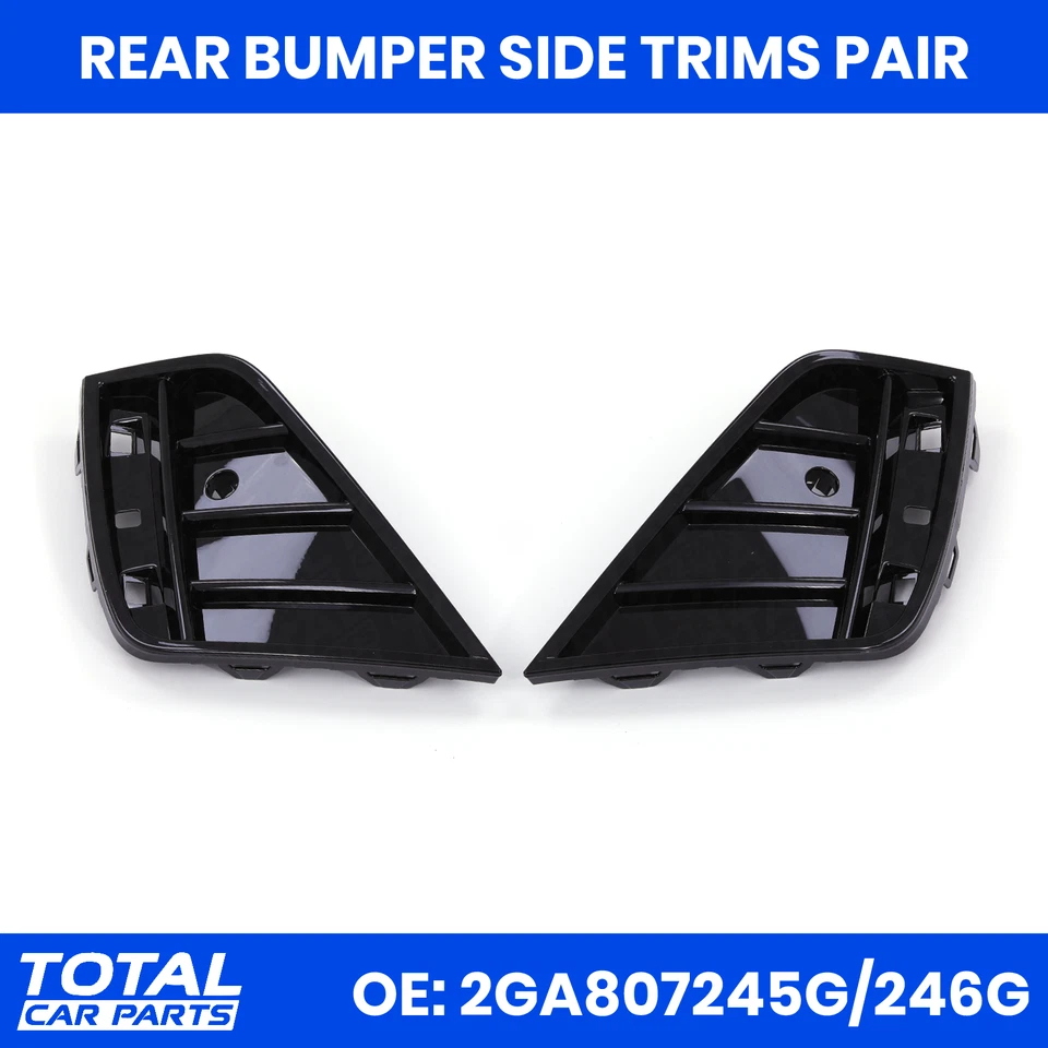 JUEGO DE PAR DE MOLDURAS DE REJILLA CUBIERTA REFLECTORA TRASERA PARA VOLKSWAGEN T-ROC R MK1 2022+ - Imagen 1 de 1