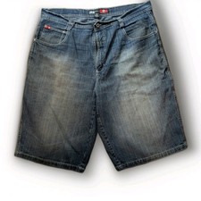 Southpole Men's Vintage Y2K Jorts Jean Shorts Size 42, Denim, Heavy Loose Fit