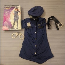 Spirit Halloween Officer Cutie Police Costume Girls Med 8-10 Navy Blue 5pc Set
