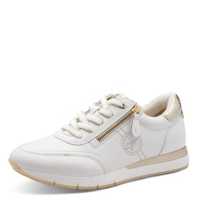 Tamaris Comfort Sneaker - Weiß / Gold Leder