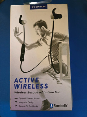 Active Wireless Bluetooth Earbuds w/ Mic Sport Ear Hooks V5.0 NEW Sealed