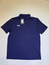 Under Armour Men  s Team Tech Polo Blue/Navy Medium M Loose Fit New With Tags