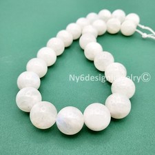 Natural White Moonstone Round Beads 16mm Premium Gemstone Beads, 25pcs