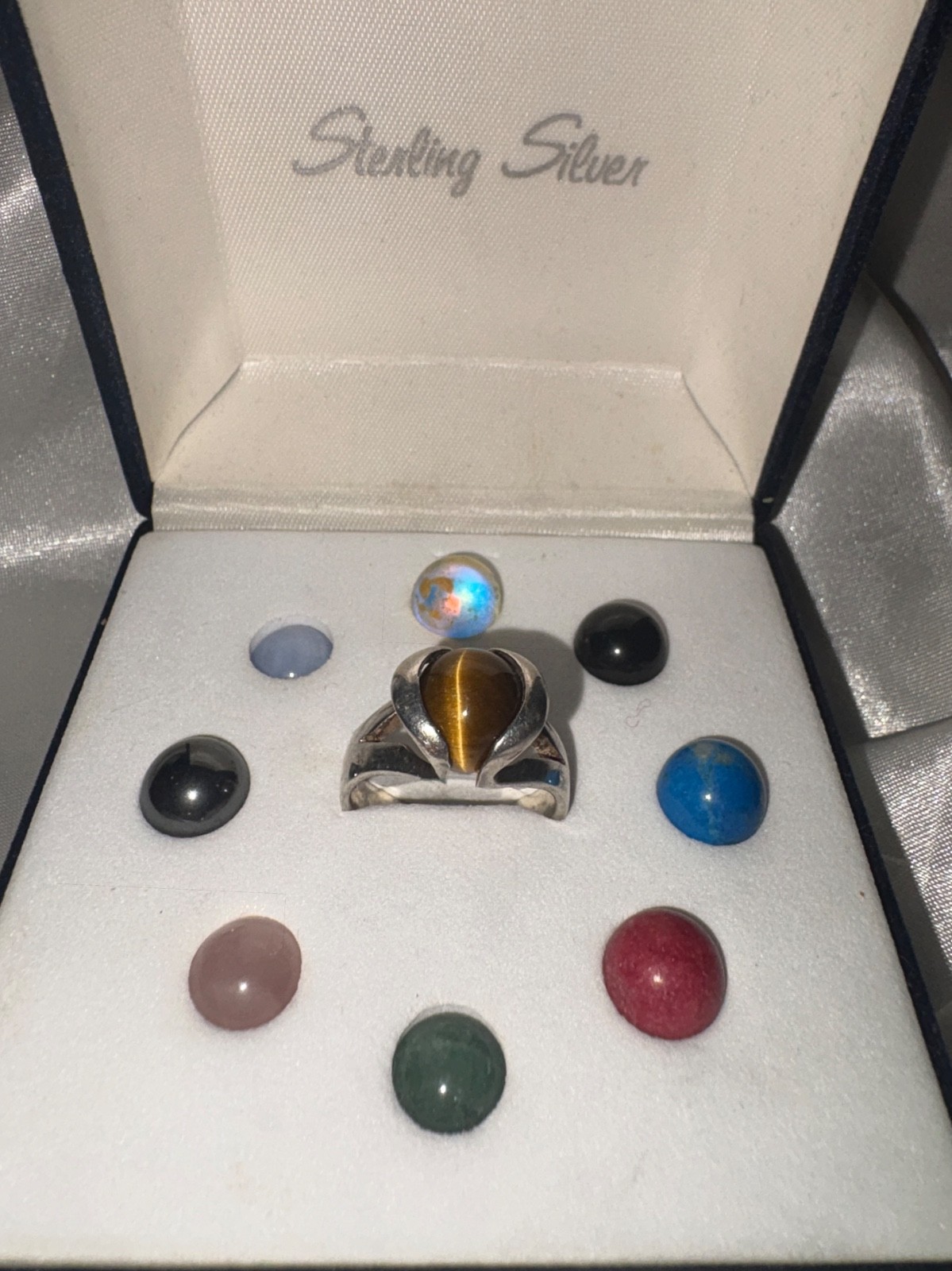 Sterling Silver Ring with 9 Interchangeable Stones - image 2