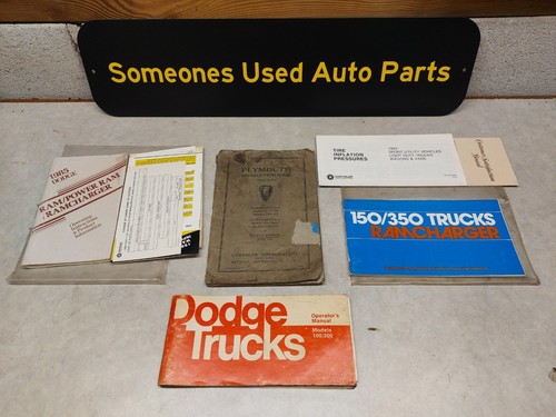 1983 Dodge Ram Truck Ramcharger Owners Manual 1985 W150 1975 100/300 1936 P1 P2 - Picture 1 of 9