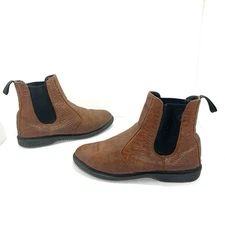 Dr Martens Women's Flora Embossed Leather Croc Chelsea Boot Brown Size 10