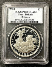 2009 UK S£2 Britannia Proof PCGS PR70-DCAM ***POP 52***