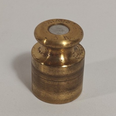Ohaus 8 OZ Imperial .5 Lb Brass Balance Scale Calibration Weight Vintage