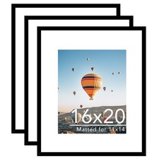 JCJMY 16x20 Picture Frame Set of 3 w/ 11x14 Mat for 11x14 or 16x20 Photos