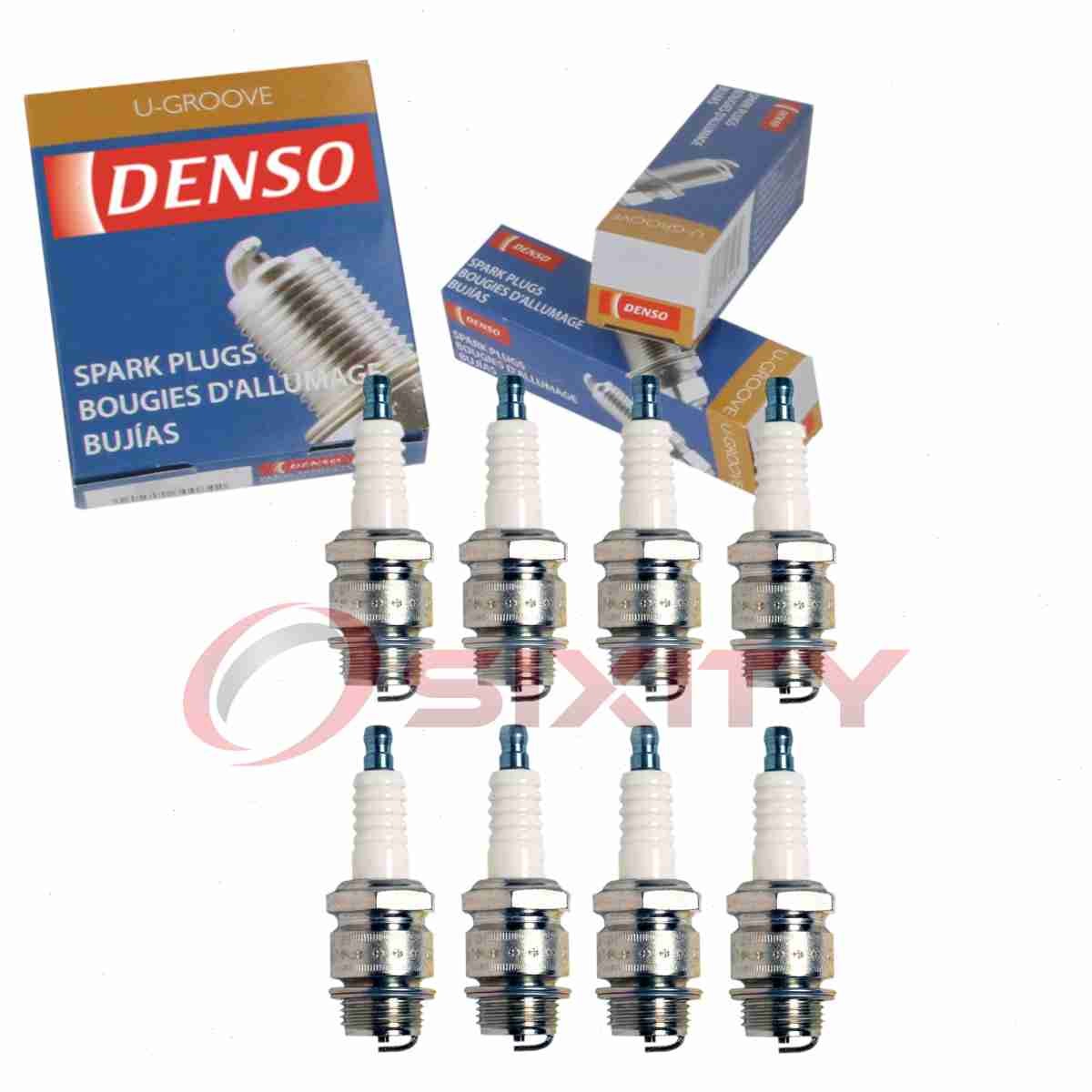 8 pc DENSO 5000 Standard U-Groove Spark Plugs for L14-U 386 Ignition Wire sw