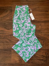 Lilly Pulitzer MEDIUM Green Salty Sandbar ALLENA KNIT PALAZZO PANTS Wide Leg NWT