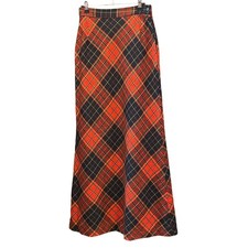 Vintage 70s Koret of California Maxi Skirt Plaid Dark Academia Preppy Tartan