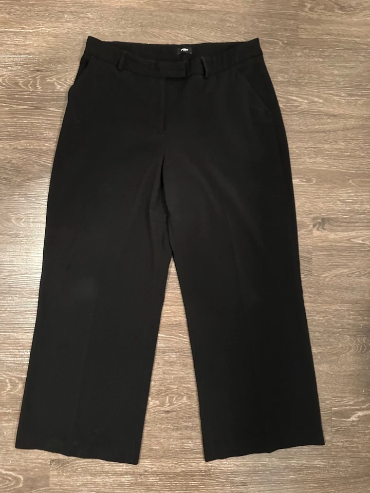 Express редактор середины подъема подпись эластичной саржи широкие брюки черный размер 14 - Изображение 3 из 4