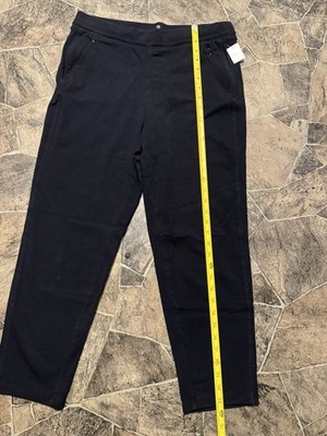T By Talbots Straight Pull Up Yoga Pants, Black, Size Large