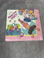 Vntg NOS Sleep Over Party Paper Napkins 16 Unique Industries 2-Ply Made In USA