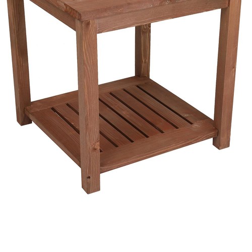 Square Coffee Drinks Side Table Wooden Indoor Outdoor Garden Patio Furniture UK - Picture 8 of 8
