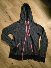 Blind Date Hoodie Jacke Grau Pink Reißverschluss S Sport Hoodie