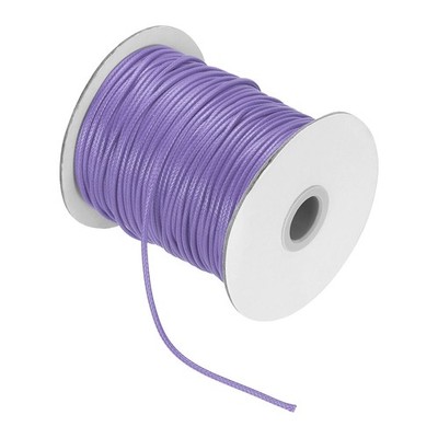 Waxed Cord 2mm Waxed Thread 87 Yard Wax String Leather Cord (Light Purple)