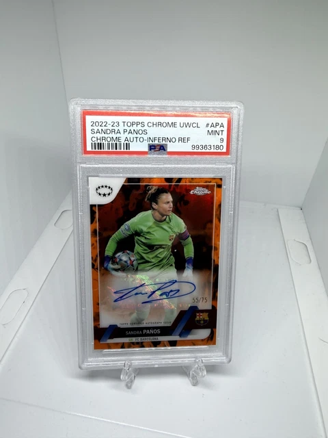 PSA 9 2022-23 Topps Chrome Women's Sandra Panos Auto Inferno Refractor #/75