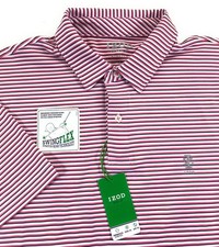 NWT IZOD Golf Men's Swing Flex Performance Red Blue Stripe Polo Shirt Large