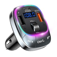 Redroman USB C Bluetooth 5.4 Car Adapter for Hands-Free Calling small, Black