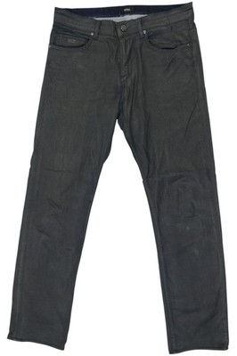 HUGO BOSS Delaware2-ML Herren Jeans Hose W33 L32 33/32 grau coated Stretch Denim