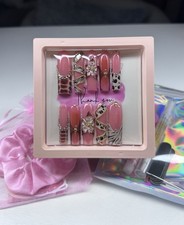 Handmade Long Freestyle Press On Nails with Glue Included