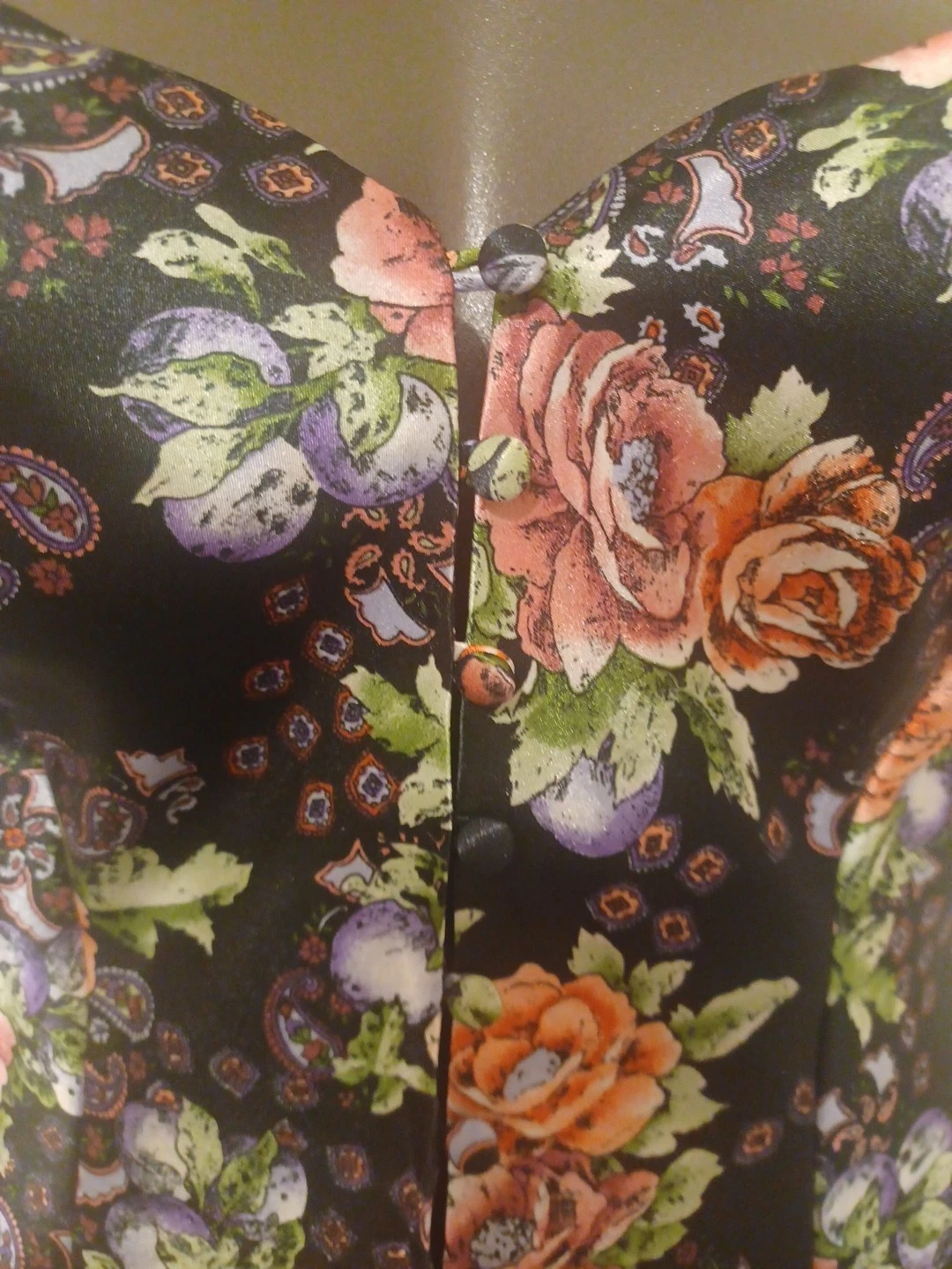 UNDERCOVER Camicia da notte Victorias Secret vintage anni 90 floreale slip dress piccola nera con bottoni