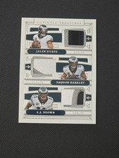 2025 Panini National Treasures Barkley Hurts AJ Brown Triple Patch 16/99
