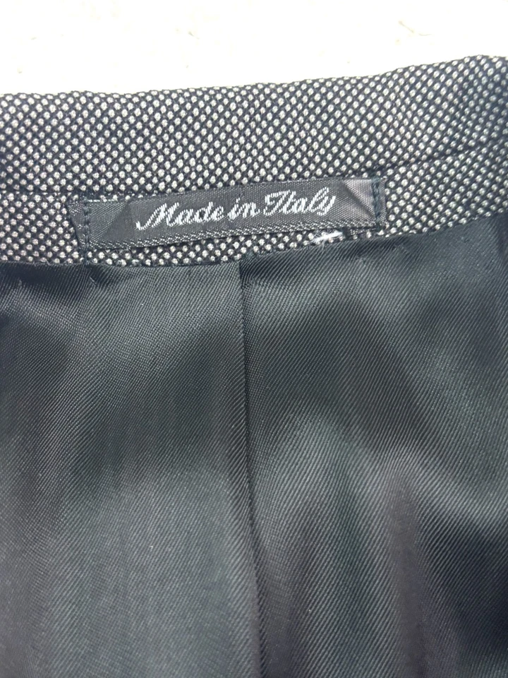 vtg 90s Issimo Italy 44S 36x28 2pc Black White Nailhead Double Breasted Suit - Image 4 of 4