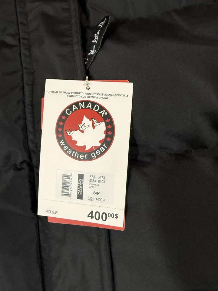 Parka acolchada larga Canada Weather Gear para mujer talla S negra con capucha abrigo cálido pesado Foto 4 de 4