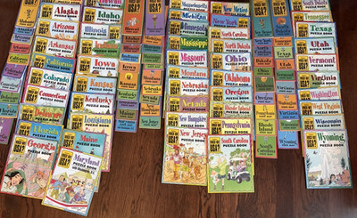 VTG Highlights Which Way USA? 50 State Puzzle Books/Maps Travel Learn Geography