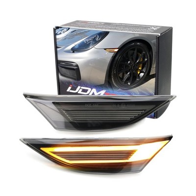 iJDMTOY GT RS Style Raised 3D Smoked Lens Amber Full LED Front Side Marker Li...