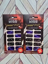 KISS Mani Pop Halloween Edition 16 Ct Glow In Dark Nail Accents Strips 87793 2pk